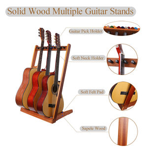 Espositore per Chitarre in Legno Personalizzato e Resistente, Supporto Verticale Multigruppo per Chitarre Folk, Elettriche, Acustiche, Bassi e Plettri - Product Image 3
