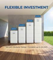 Batterie solaire KUNETIC 9,6 kWh 200 Ah LiFePO4 48 V, système de stockage d'énergie domestique tout-en-un modulaire empilable hybride/hors réseau, IP65 CAN