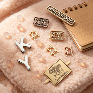 Wholesale Customized Engraved Metal Logo Label Private Brand <b>Name</b> Metal <b>Tag</b> for Garment Scarf Shoes Clothing - Product Image 2