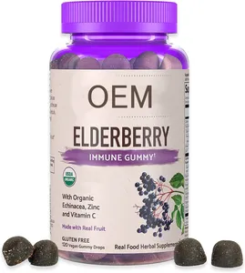 निजी लेबल ऑर्गेनिक्स Elderberry Gummies प्रतिरक्षा कार्बनिक Sambucus समर्थन के साथ पूरक Elderberry Gummies