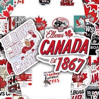 54 autocollants promotionnels en PVC écologique, imperméables, imprimés découpés au laser, avec logo feuille d'érable du Canada, finition mate