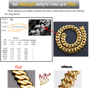 JXX Joyería al por Mayor Cadena <span class=keywords><strong>de</strong></span> Eslabones Cubanos Sólidos Miami Chapada en <span class=keywords><strong>Oro</strong></span> 14K <span class=keywords><strong>18K</strong></span> 24K <span class=keywords><strong>de</strong></span> Lujo Estilo Hip Hop Tipo Gargantilla <span class=keywords><strong>para</strong></span> Hombres - Product Image 4