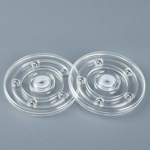 Assiette pivotante moderne transparente en plastique, rotation libre à 360 degrés, durable, pour cuisine, salle à manger, salon, utilisation en extérieur - Product Image 4