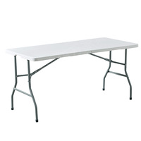 Table rectangulaire pliable en plastique, directement de l'usine, pour usage intérieur/extérieur, hôpital, salon, pique-nique, fête, décoration de mariage