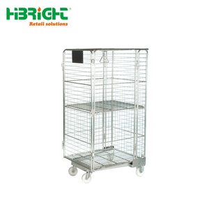 Heavy Duty Industrial Logistics Trolley Metal Wire Mesh Cage <b>Cart</b> with Wheels for Warehouse and Factory - Product Image 5