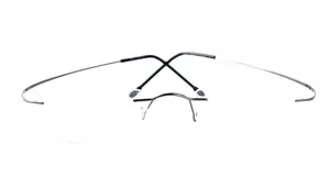Nuevo marco óptico de titanio sin montura para hombres y mujeres, montura de gafas plateadas, gafas graduadas de metal con caja de gafas - Product Image 5