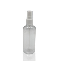 Flacon pulvérisateur cosmétique transparent portable de 60 ml en PET moulé par soufflage, format voyage, à brume fine, avec pompe, forme cylindrique, modèle mini