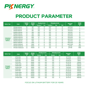 LiFePO4 32700 Oplaadbare Cel 3.2V 6000 mAh 19.2Wh Lithium-ijzerbatterij voor zonne-energie, monitorapparaat - Product Image 2