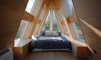 Maison triangulaire en verre panoramique sur mesure |   Cabane préfabriquée moderne en forme de A pour station balnéaire en montagne et en forêt |   Villa modulaire à installation rapide