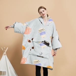 Trung Quốc Nhà máy lớn khổng lồ Chất lượng cao trùm đầu chăn cho người lớn trẻ em quá khổ mặc Sherpa lông cừu chăn - Product Image 1