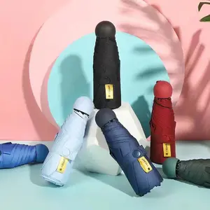 Capsule Umbrella Compact and Portable Black coating Sunscreen Umbrella Mini Pocket Folding Umbrella