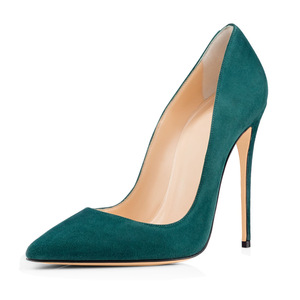 Nuevos Zapatos de Tacón Alto de Moda de Lujo para Mujer, Talla Grande 44 45, Color Verde Gamuza, con Punta Puntiaguda y Tacón de Aguja, 2025 - Product Image 4