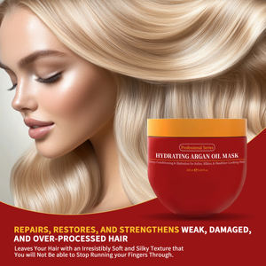 Serie profesional Mascarilla <span class=keywords><strong>para</strong></span> <span class=keywords><strong>el</strong></span> cabello con aceite de argán orgánico Acondicionador profundo hidratante natural <span class=keywords><strong>para</strong></span> <span class=keywords><strong>el</strong></span> tratamiento de reparación del cabello <span class=keywords><strong>dañado</strong></span> - Product Image 5