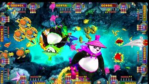 Asian <span class=keywords><strong>Kung</strong></span> <span class=keywords><strong>Fu</strong></span> <span class=keywords><strong>Panda</strong></span> 5 en 1 Juegos que funcionan con monedas Máquinas de arcade Disparos Boxeo Centros de juegos de peces 1 año de garantía Tablero de metal - Product Image 2