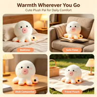Adorable peluche chauffante en forme de pieuvre, compagnon apaisant, jouet chauffant USB 5V 2A, chaleur pour enfants et adultes, utilisation hivernale