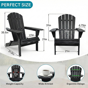 US Warehouse in Stock Outdoor <strong>Patio</strong> Lounger Armchair Half-Assembled Cedar Wood Adirondack <strong>Folding</strong> <strong>Chair</strong> - Product Image 4