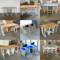 Bureaux de salle de classe de l'école primaire secondaire Bureaux de salle informatique Tables doubles pour étudiants Chaises confortables pour la classe de formation Bureau de l'école