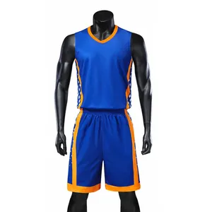 最新原创篮球球衣设计篮球制服蓝色批发价格印花球衣套装