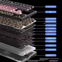 Clavier de jeu mécanique sans fil Aula F87 PRO V2 10000mAh 8K Polling Tri-mode SOCD/MT/TGL Hot-Swap TKL Gasket Crème RGB