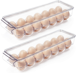 Bán Buôn Rõ Ràng Stackable 14 Đếm Trứng Chủ Cho Tủ Lạnh Hộp Lưu Trữ Khay Trứng Tủ Lạnh Lưu Trữ Container 14 Khe Cắm BPA Miễn Phí - Product Image 6