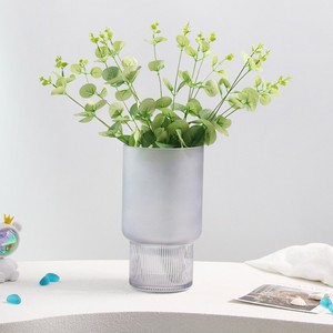 <span class=keywords><strong>Vaso</strong></span> Moderno Nordico <span class=keywords><strong>in</strong></span> Vetro Satinato con Colonna Inferiore Scanalata Trasparente per <span class=keywords><strong>Fiori</strong></span> Secchi, Decorazione per Scaffali del Soggiorno - Product Image 6