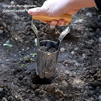 Outil transplanteur de bulbes de jardin à main en acier inoxydable avec marque de profondeur