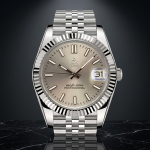 Logo personnalisé, acier inoxydable gris clair argenté, Jubilee 29 mm 20 mm, mouvement Seiko, verre saphir, MOD Diver 50 bars, réserve de marche - Product Image 3