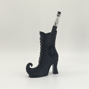 Vaso a forma di stivale da strega moderno stampato in 3D, decorazione di Halloween, nero, per esposizione su mensola o tavolo - Product Image 3