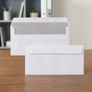 Enveloppes en papier professionnel blanc certifiées PEFC 80 g/m² DL 110x220 mm, style portefeuille Kraft/Manila, excellente impression, fermeture à pression - Product Image 2