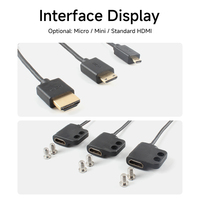 Cable Adaptador Micro HDMI a HDMI 4K Ultra Delgado con Protector de Puerto Antipullido de Rosca para Jaula de Cámara, Cable HDMI Corto para Cinematografía