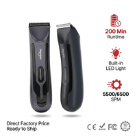 Tondeuse à poils pour animaux de compagnie Shernbao PGT-420 Mini Portable, rechargeable par USB, sans fil, avec lumière LED, IPX7, acier inoxydable, batterie.