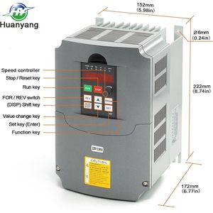 ตัวแปลงความถี่ Hy HuanYang VFD 220V 5.5Kw เฟสเดียวเป็นสามเฟส สำหรับควบคุมความเร็วมอเตอร์ - Product Image 2