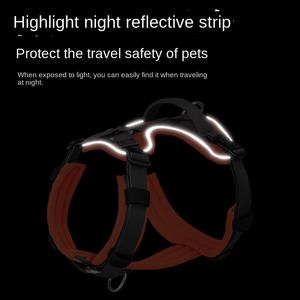 Tali kekang anjing Besar Sedang, rompi gaya poliester reflektif tali dada dapat bernafas tahan ledakan tali traksi untuk menyelam hewan peliharaan - Product Image 2