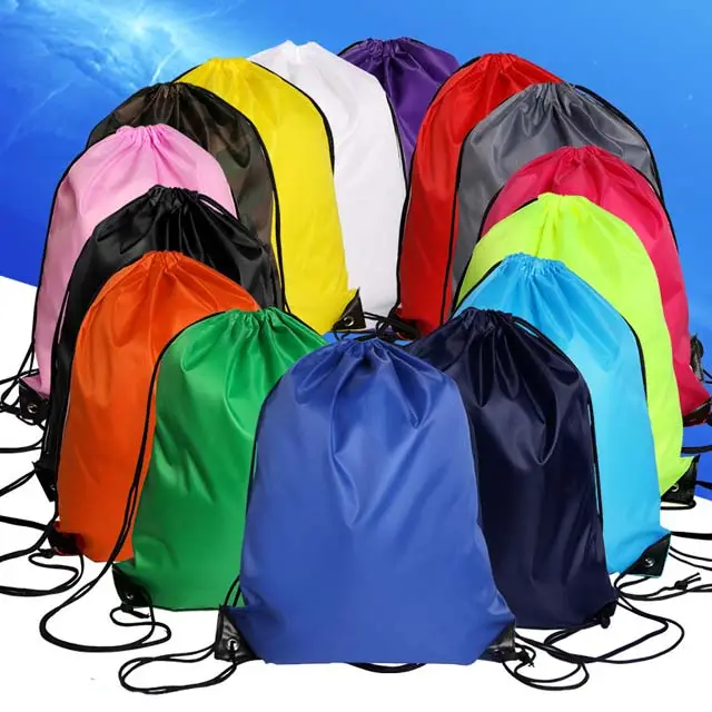 Özel Logo çanta 210D Polyester İpli spor sırt çantası promosyon çantası özel Polyester İpli çanta