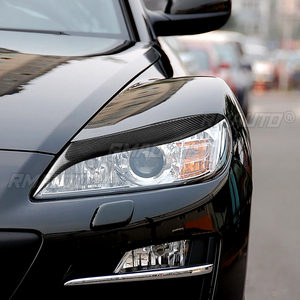1 คู่คาร์บอนไฟเบอร์ไฟหน้ารถคิ้วเปลือกตาสำหรับมาสด้า RX8 2004 2005 2006 2007 2008 - Product Image 5