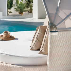 Moderna Tumbona de Mimbre PE con Toldo para Jardín, Playa, Piscina o Patio, en Oferta - Product Image 5