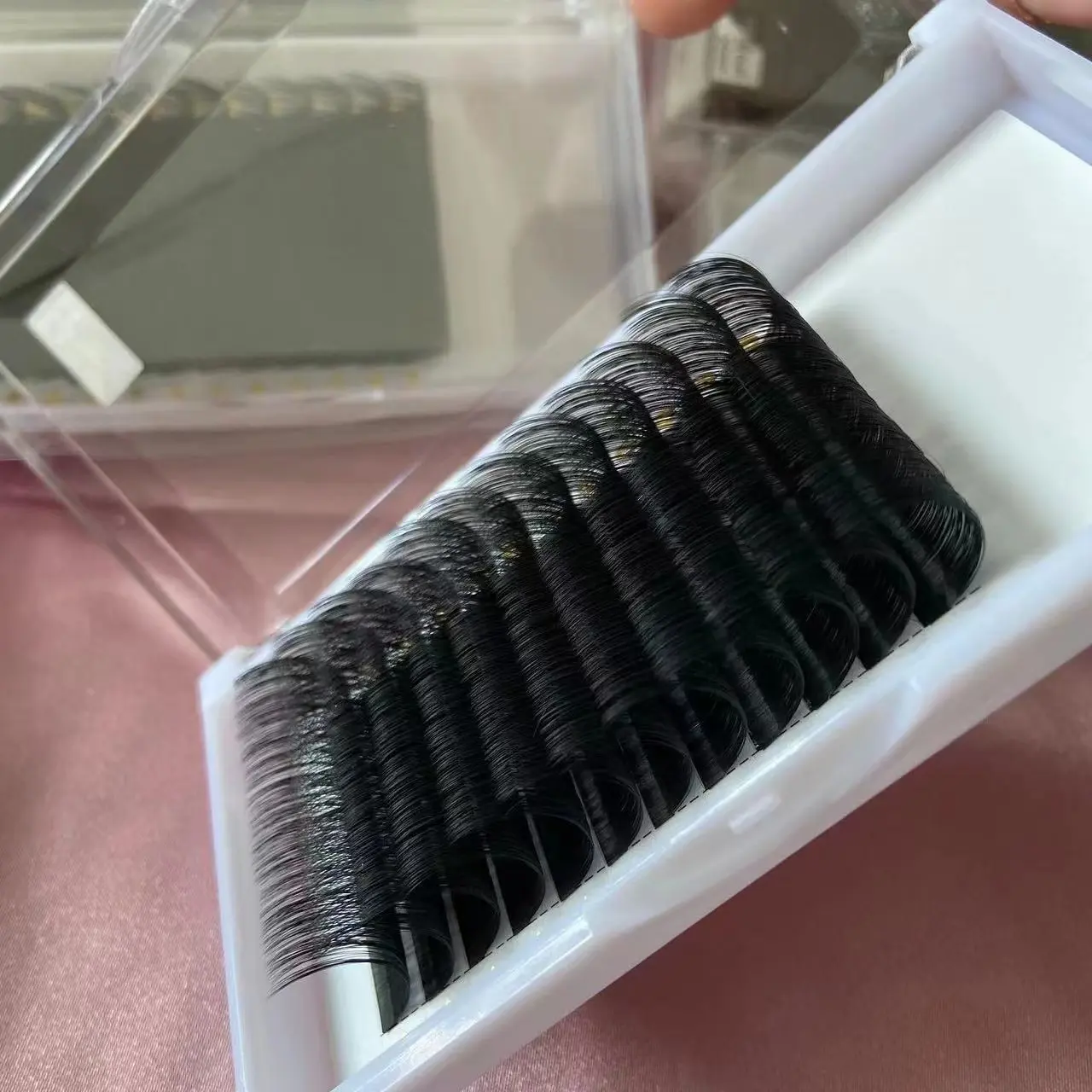 cashmere lash tray Loose base fan like butter matter black volume lashes handmade 0.3 0.05 eyelash extension