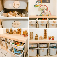 Étiquettes rondes en bois pour rangement de jouets de bébé, 7 cm, pour autocollants Trofast