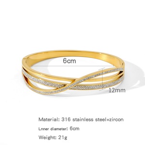 18K Gold Plated 316 Stainless Steel <b>Bracelet</b> New Design Fashionable Waterproof Bangle for Women Trendy Jewelry - Product Image 5