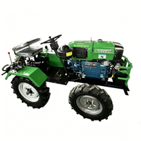 Mini Tractor Agrícola de 4 Ruedas, Tractor Agrícola Multifuncional Diésel con Cultivador Rotatorio