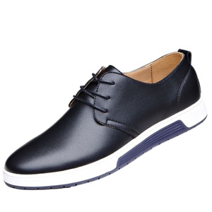 Chaussures plates tendance en cuir pour hommes, semelle extérieure en caoutchouc, grande taille, respirantes, pour le bureau, anti-odeur, à enfiler, motif léopard - Product Image 1