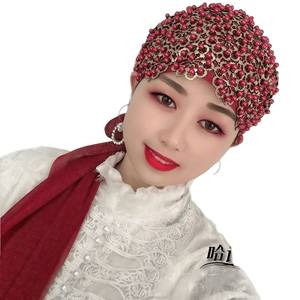 Women's Muslim Twisted <b>Hat</b> with Sequin Fabric, Eco-friendly, Breathable, Casual, All-season Headscarf Accessory - Product Image 2