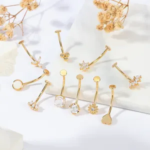 Original Design Pvd Jewelry Stainless Steel Lots 316L Belly Rings Gold Navel Piercing Jewelry Women