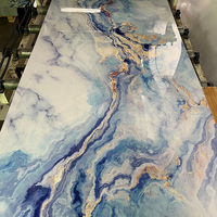 Panneau mural en PVC effet marbre avec revêtement UV, 4x10 pieds, 3mm, 100% matière vierge, prix usine