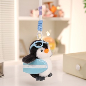 Peluche Super Douce <span class=keywords><strong>Pingouin</strong></span> Surfiste Style Hawaïen, Oreiller de Sommeil et de Câlin avec Rembourrage en Coton PP, Cadeau d'Anniversaire pour Couples - Product Image 3