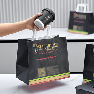 Bolsas de Papel Kraft Biodegradables, Reciclables y Ecológicas Personalizadas para <span class=keywords><strong>Comida</strong></span> <span class=keywords><strong>India</strong></span>, <span class=keywords><strong>Bistro</strong></span>, con Asas Planas - Product Image 6