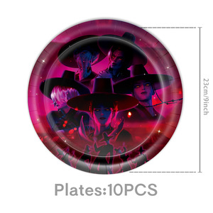 Décorations d'anniversaire sur le thème de l'anime Demon Hunter Squad inspirées du Kpop avec bannière Joyeux Anniversaire, ballons colorés et décoration de gâteau - Product Image 4