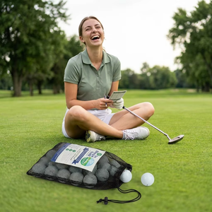 <span class=keywords><strong>Borsa</strong></span> per Palline da Golf in Rete di Nylon con Coulisse, Sacchetto Riutilizzabile per Palline da Pratica, Porta Palline Personalizzabile con Logo - Product Image 4