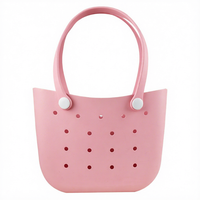 Sac de plage carré pour femme, imperméable, léger, tendance et polyvalent en EVA, idéal pour les vacances en bord de mer, sac à main de couleur unie