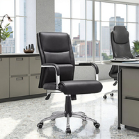 Fauteuil de bureau pivotant en cuir de luxe Boss en cuir pour massage ergonomique.